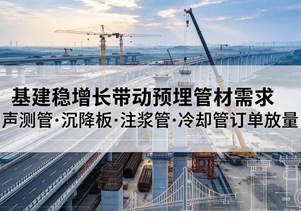 通江基建稳增长带动预埋监测管材需求，声测管、沉降板、注浆管订单持续放量